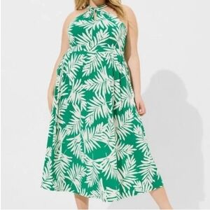 Torrid Tropical Green Midi Dress